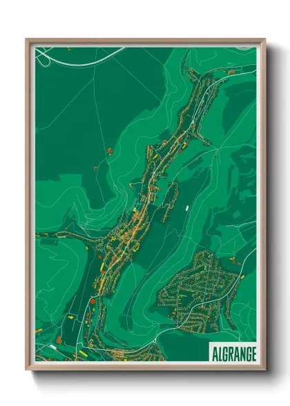 Une affiche de carte sur Algrange