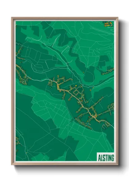 Une affiche de carte sur Alsting