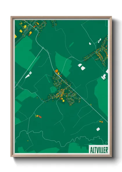 Une affiche de carte sur Altviller
