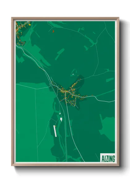 Une affiche de carte sur Alzing