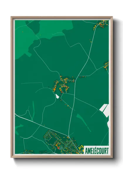 Une affiche de carte sur Amelécourt