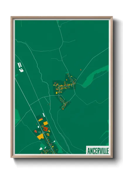 Une affiche de carte sur Ancerville