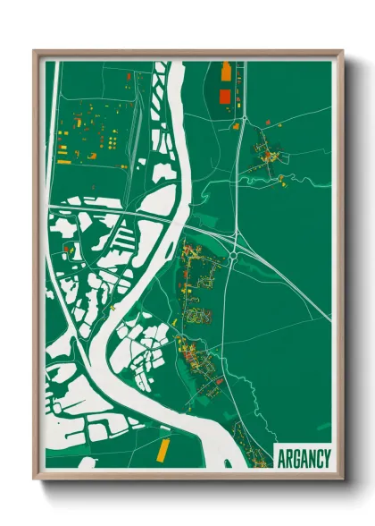 Une affiche de carte sur Argancy
