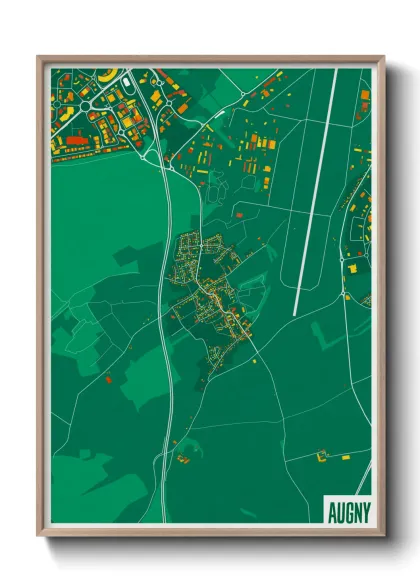 Une affiche de carte sur Augny