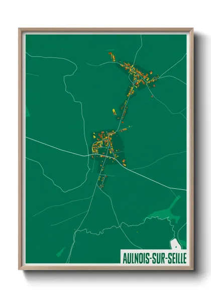 Une affiche de carte sur Aulnois-sur-Seille