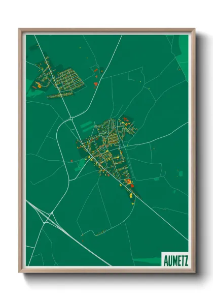 Une affiche de carte sur Aumetz