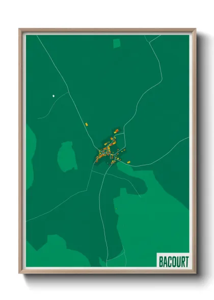 Une affiche de carte sur Bacourt