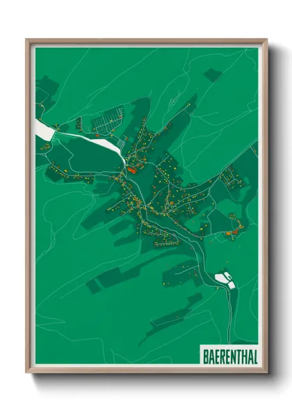 Une affiche de carte sur Baerenthal