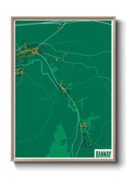 Une affiche de carte sur Bannay