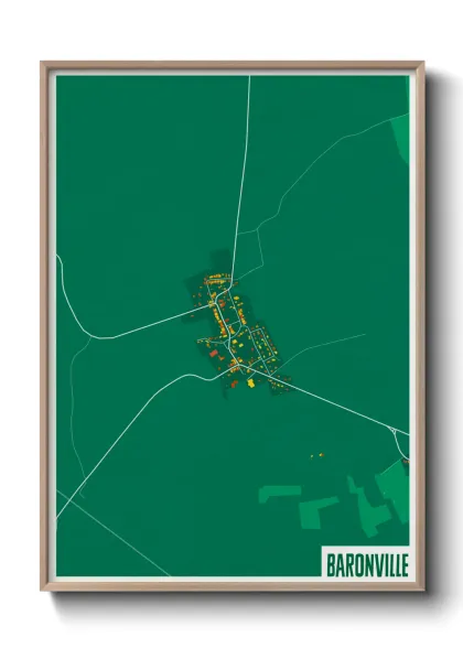 Une affiche de carte sur Baronville