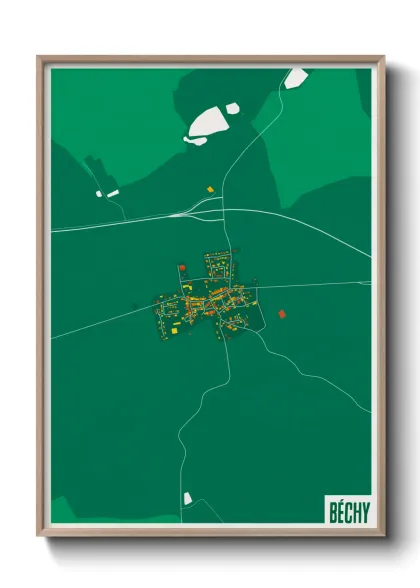 Une affiche de carte sur Béchy