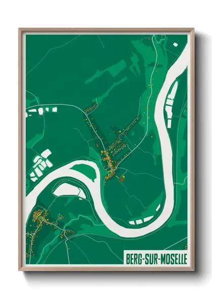 Une affiche de carte sur Berg-sur-Moselle