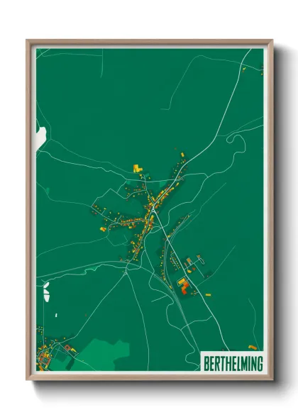 Une affiche de carte sur Berthelming