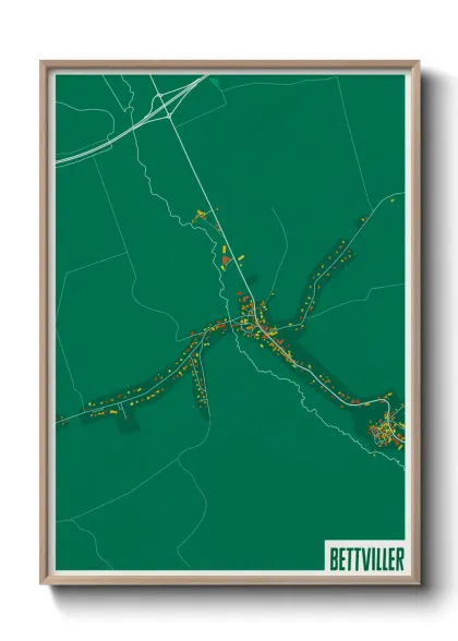 Une affiche de carte sur Bettviller