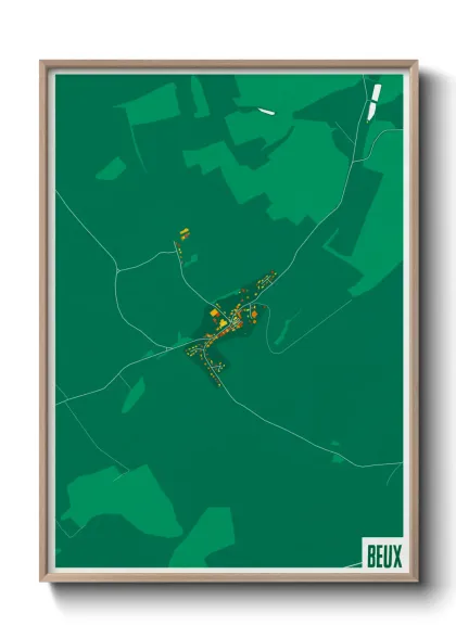 Une affiche de carte sur Beux