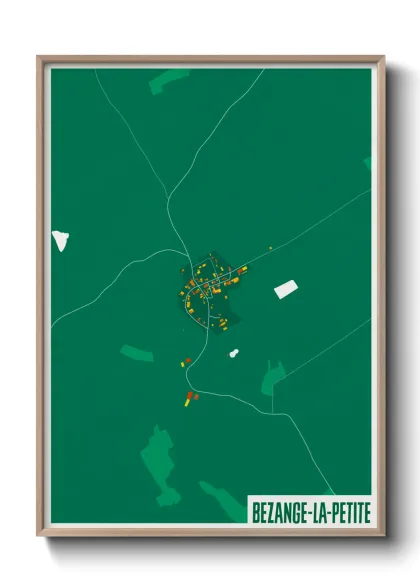 Une affiche de carte sur Bezange-la-Petite