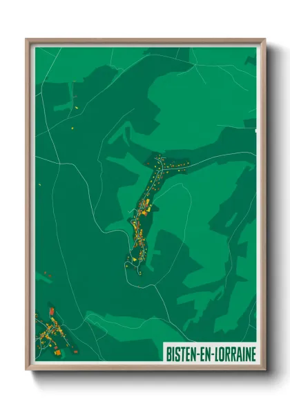 Une affiche de carte sur Bisten-en-Lorraine