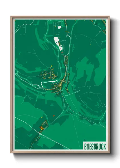 Une affiche de carte sur Bliesbruck