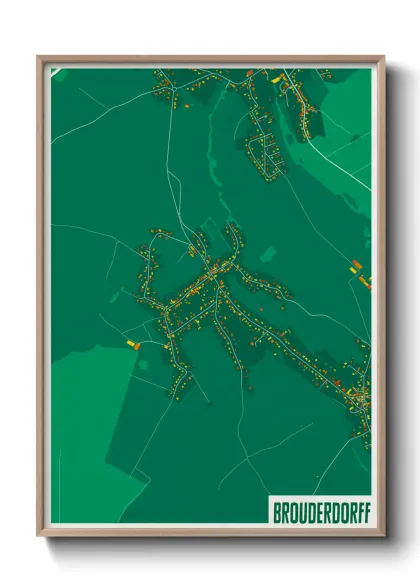 Une affiche de carte sur Brouderdorff