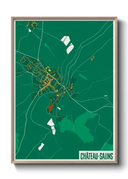 Une affiche de carte sur Château-Salins