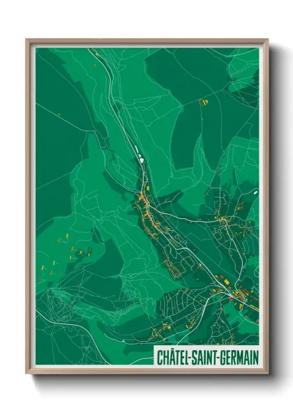Une affiche de carte sur Châtel-Saint-Germain
