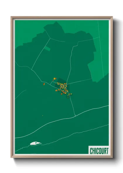 Une affiche de carte sur Chicourt