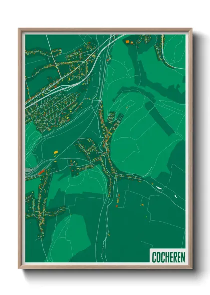Une affiche de carte sur Cocheren
