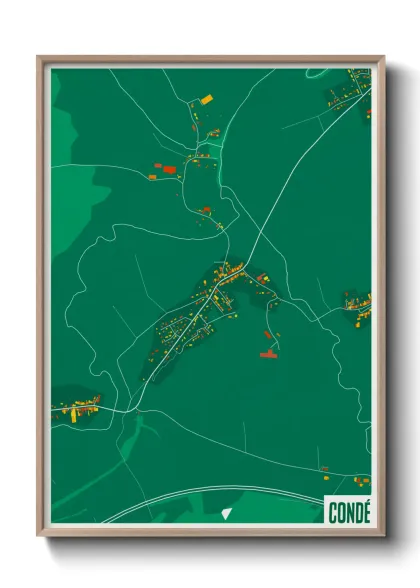 Une affiche de carte sur Condé