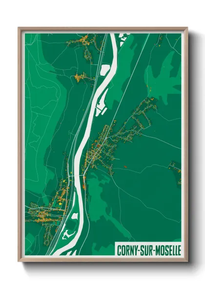 Une affiche de carte sur Corny-sur-Moselle