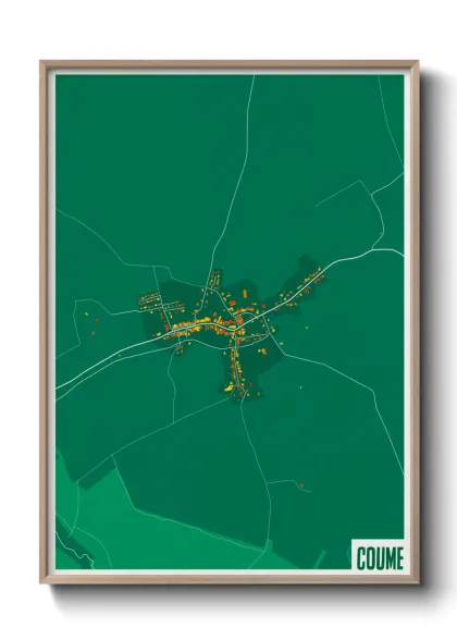 Une affiche de carte sur Coume
