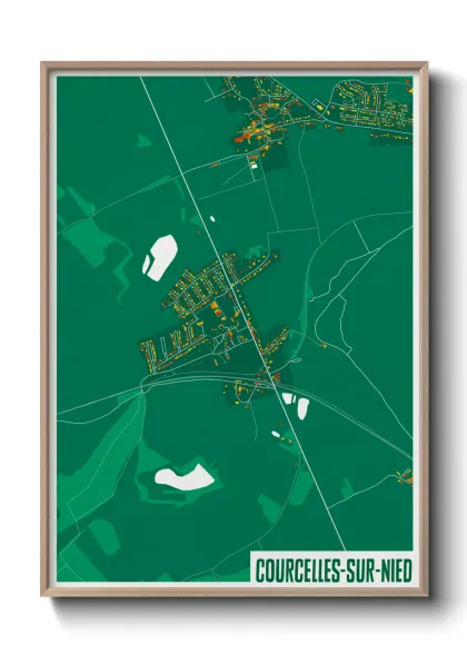 Une affiche de carte sur Courcelles-sur-Nied