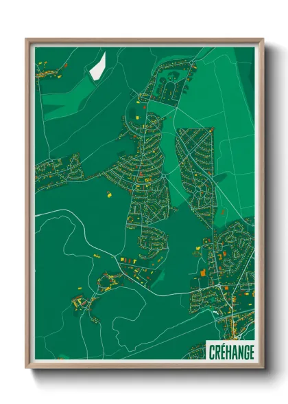 Une affiche de carte sur Créhange