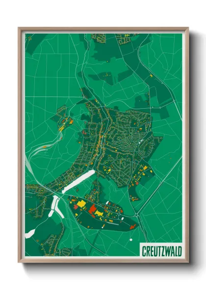 Une affiche de carte sur Creutzwald