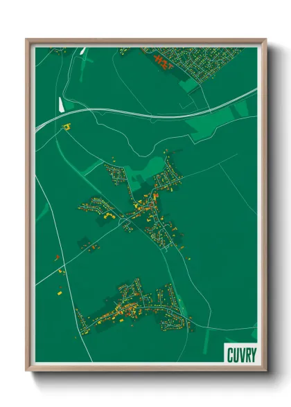 Une affiche de carte sur Cuvry