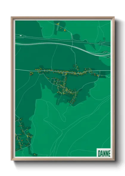 Une affiche de carte sur Danne