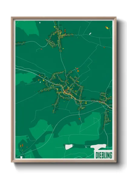 Une affiche de carte sur Diebling