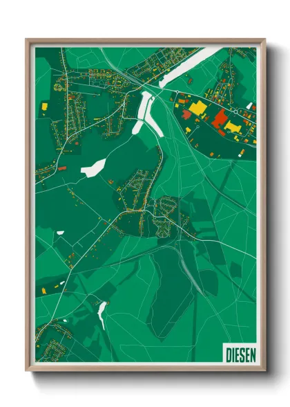 Une affiche de carte sur Diesen
