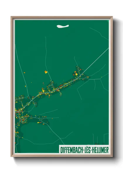 Une affiche de carte sur Diffembach-lès-Hellimer