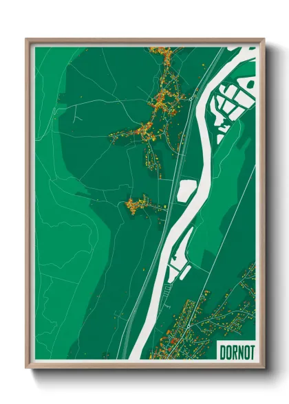 Une affiche de carte sur Dornot