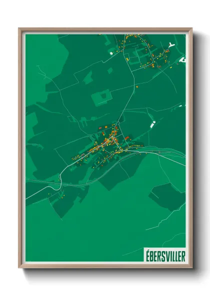 Une affiche de carte sur Ébersviller