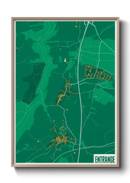 Une affiche de carte sur Entrange
