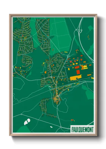 Une affiche de carte sur Faulquemont