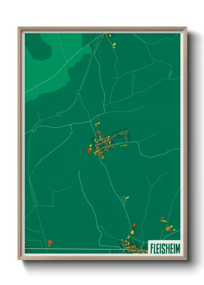 Une affiche de carte sur Fleisheim