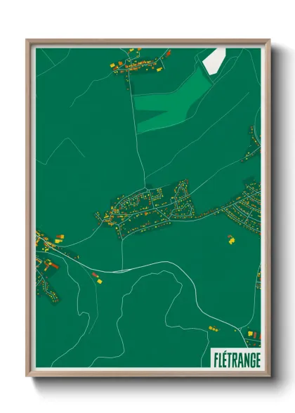 Une affiche de carte sur Flétrange