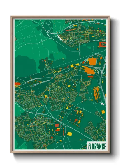 Une affiche de carte sur Florange