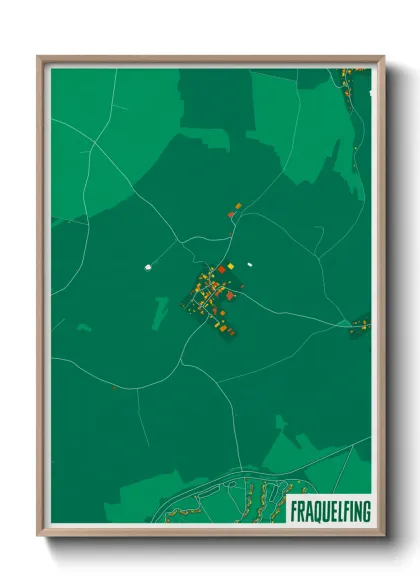 Une affiche de carte sur Fraquelfing