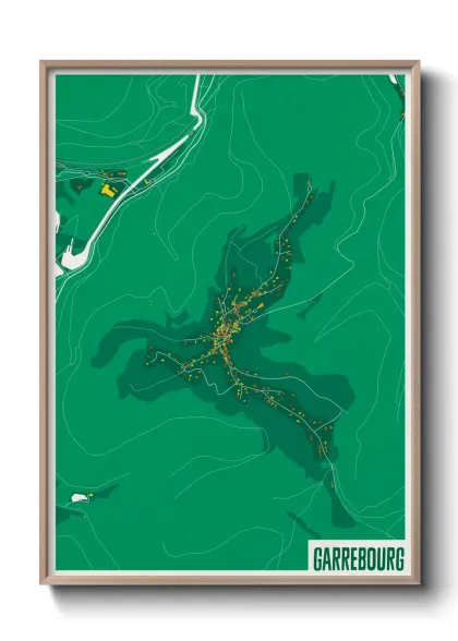 Une affiche de carte sur Garrebourg