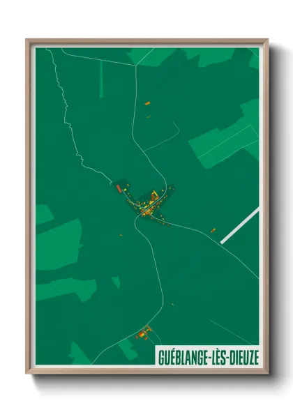 Une affiche de carte sur Guéblange-lès-Dieuze