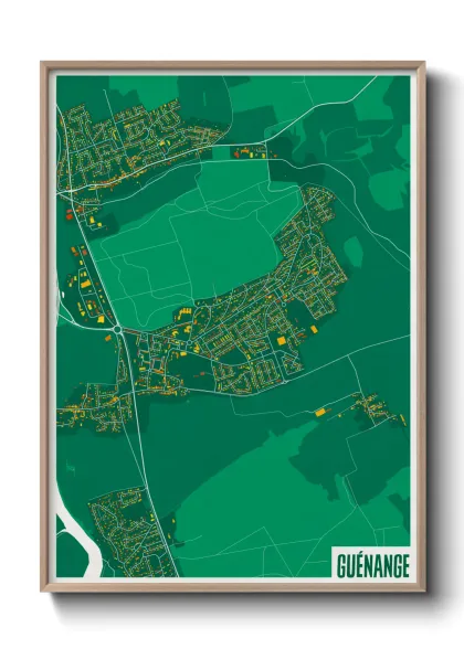 Une affiche de carte sur Guénange