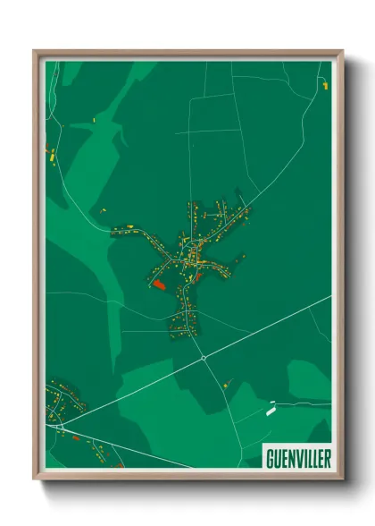 Une affiche de carte sur Guenviller